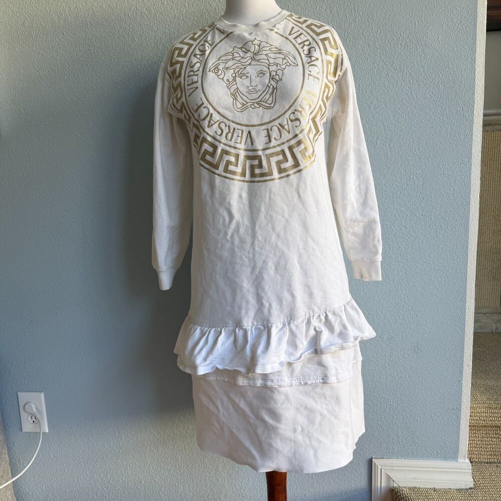Versace Teen Girls Medusa Ruffle Sweater Dress
